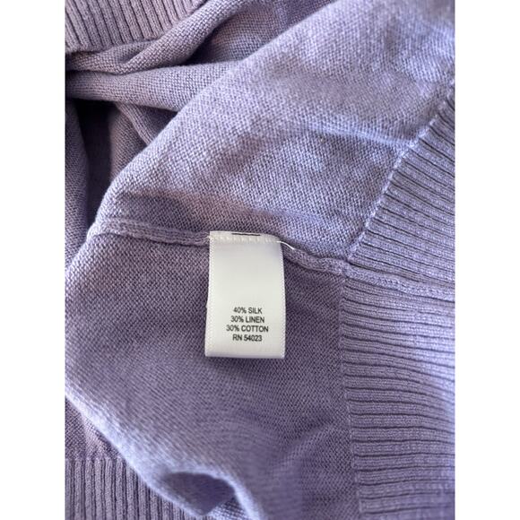 Banana Republic Men Silk Linen Blend V-Neck Sweater Lavender Preppy Casual Large - Picture 8 of 8
